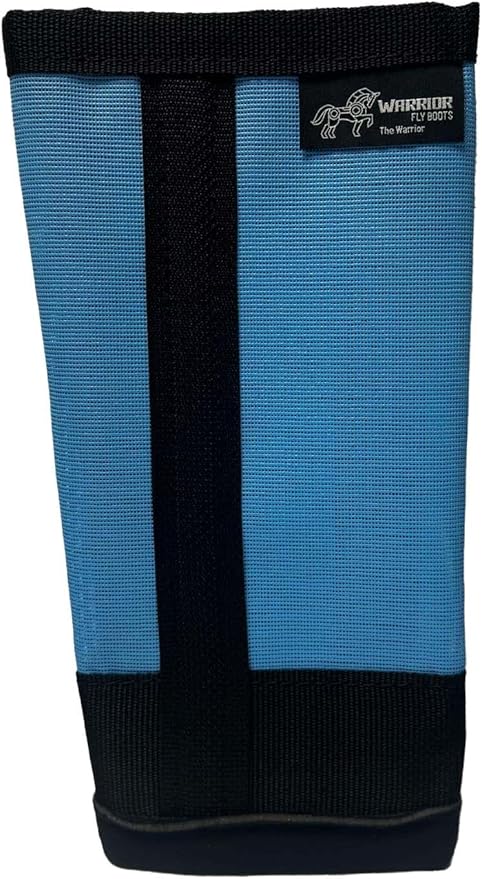Warrior Fly Boots for Horses - Breathable Mesh Horse Boots for Fly Protection &amp; Leg Comfort - Set of 4 (The Warrior, Light Blue)