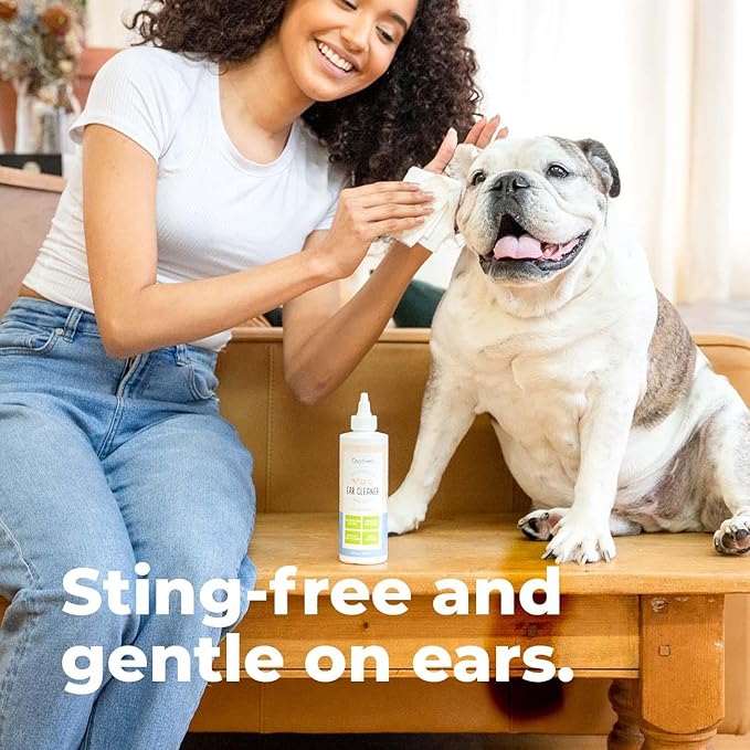Oxyfresh Advanced Pet Ear Cleaner - Best Dog Ear Cleaner Solution - Helps with Yeast, Wax, Dirt &amp; Itchy Ear Canal - Cleaning, Soothing, &amp; Sting-Free Dog Ear Wash &amp; Cat Ear Rinse 8oz