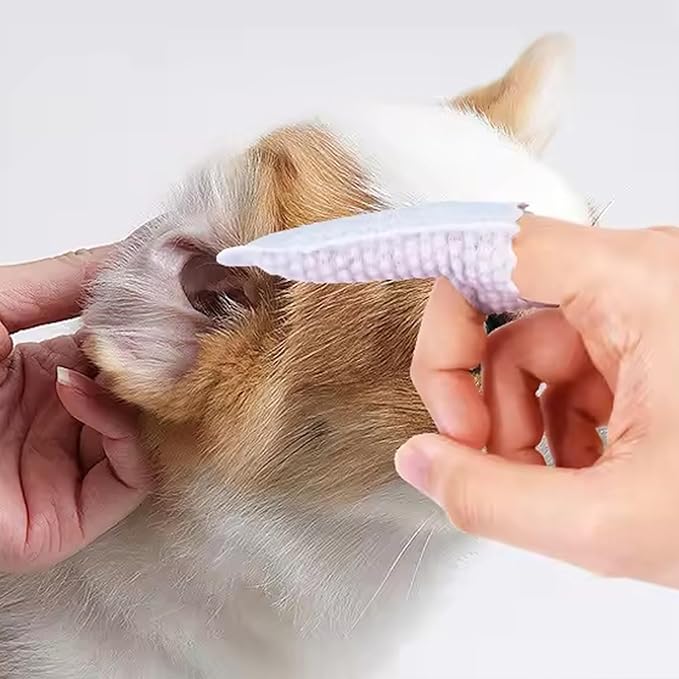 H&amp;H Pets Disposable Finger Toothbrush Dental Dry Wipes for Dogs &amp; Cats -Ultra Soft, Fragrance Free, Hypoallergenic, 60 Count