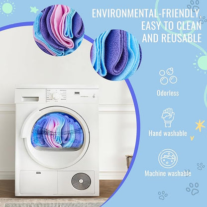 Pet Snuffle Ball, Puzzle Sniffing Interactive Dog Ball for Blind Dogs Training Stress Relief Dog Enrichment Toys Treat Machine Washable (15cm, Macarons Color)