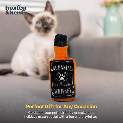 Huxley &amp; Kent Plush Cat Toy - Interactive Catnip Toy for Cats &amp; Kittens - Soft Kitty Toy with Crinkle &amp; Catnip - Fun Indoor Play Toy - Kat Daniels Whiskey