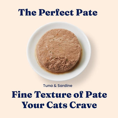 Solid Gold Wet Cat Food Pate - Healthy Canned Cat Food Pate w/Real Tuna &amp; Sardine, Omega Fatty Acids, Vitamins &amp; Minerals - Grain Free &amp; Gluten Free Can Meals for Cats &amp; Kittens - 24ct/3oz Can