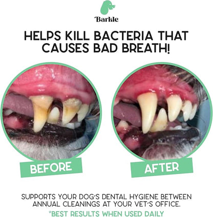 Barkle Vet Approved Dog Teeth Cleaning Toothpaste &amp; Tooth Brushing Kit | Eliminate Plaque, Tartar &amp; Bad Breath | Mint Dog Breath Freshener Gel | Puppy &amp; Small Breed Safe | Free Finger Brush (60 Days)