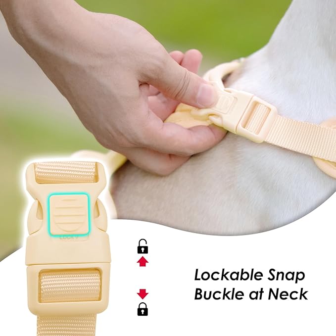 No Pull Dog Harness, Puppy Vest with Front Clip for Small Medium Large Sized Dog(Light Yellow,XL)