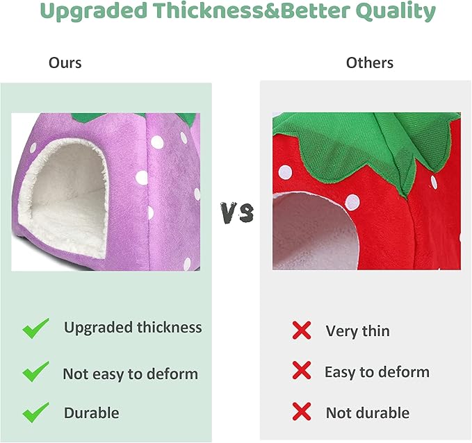 Guinea Pig Hideout Bed Rabbit House Cave Accessories Cozy Hide-Out for Bunny Hedgehog Ferret Chinchilla&amp;Other Small Animals