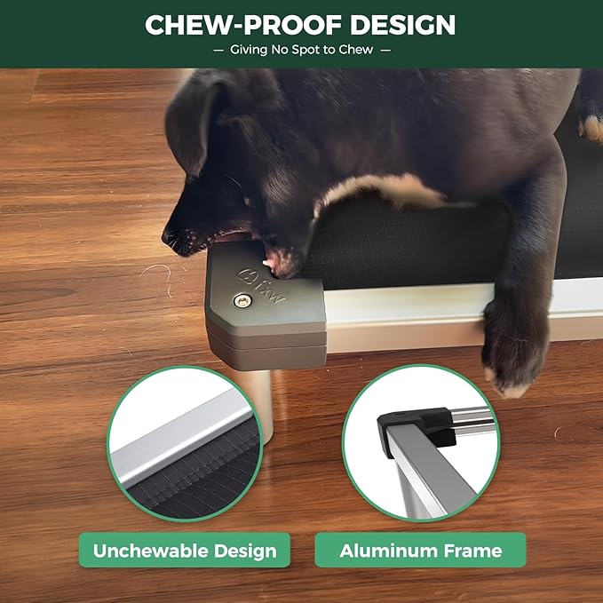 FXW TitanNest Chew-Proof Elevated Dog Bed, Raised Cot for Indoor/Outdoor/Camping Use, Durable &amp; Washable Padded Pet Bed for Toy Dogs, 23.0" L x 17.0" W x 4.5" H, Black