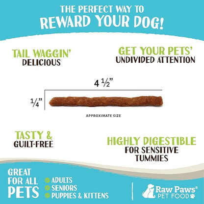 Raw Paws Grain-Free Soft Stick Treats for Dogs &amp; Cats - Chicken Recipe, 6-oz - USA Soft Chicken Dog Treats Grain Free - Sausage Sticks for Dogs, Dog Jerky Sticks - Chewy Jerky