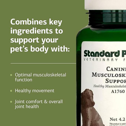 Standard Process Canine Musculoskeletal Support - Bone &amp; Joint Health Formula for Pets - Canine Musculoskeletal Support Supplement - Supplement for Dogs to Aid Joint Comfort &amp; Muscle Health - 120 g
