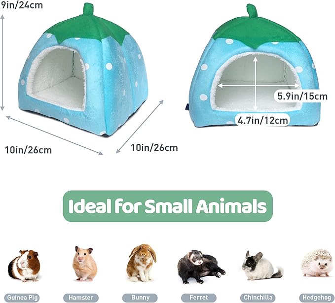 Guinea Pig Hideout Bed Rabbit House Cave Accessories Cozy Hide-Out for Bunny Hedgehog Ferret Chinchilla&amp;Other Small Animals