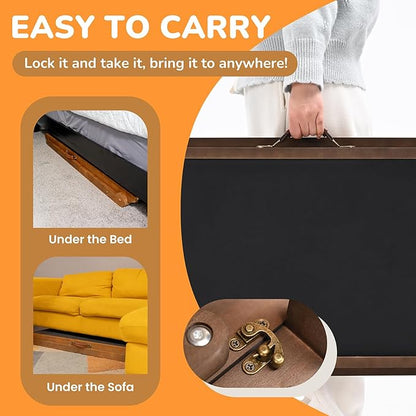 Dog Ramp for Bed, 5 Level Adjustable Dog Ramp for High Beds, Upgrade Rubber Mat High Traction Ramp with Safety Rails, Folding Pet Ramp for Bed, Couch,SUV, Natural Wood Pet Ramp for Small &amp; Old Dogs