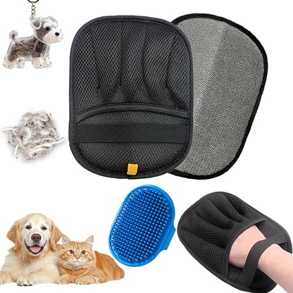 Pet Hair Removal Glove,Pet Hair Remover for Cat &amp; Dog,New Upgraded Electrostatic Gloves Pet Hair,Reusable Electro Static Pet Hair Remover Electrostatic Gloves &amp; Dog Hair Collector Keychain