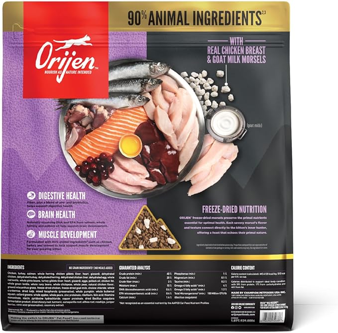 ORIJEN Wild Reserve Dry Cat Food Free-Run Chicken &amp; Wild-Caught Fish Kitten Recipe 3.5lb Bag