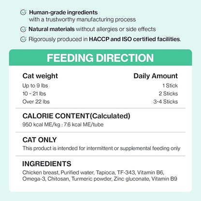 Dr.by Cat Breath Bronchial Supplements Cat Sneezing Treatment Asthma Cold Cough Nose Relief Respiratory&amp;Immune Support with TF-343-30 lickable Formula Individually Packaged, Chicken (3 Packs (25.5OZ))