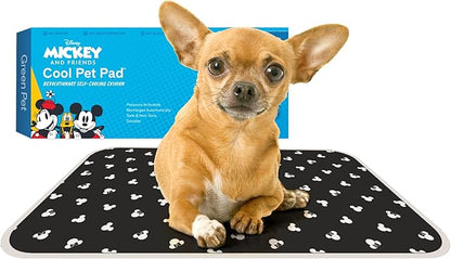 The Green Pet Shop Cool Pet Pad - Extra Small, Disney’s Mickey &amp; Minnie Mouse - Self-Cooling, Pressure Activated Mat for Dogs &amp; Cats from 0-8 lbs - Non-Toxic Gel, No Water Needed