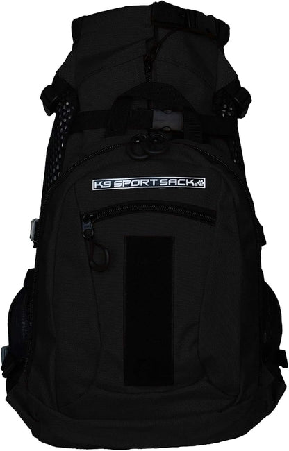 K9 Sport Sack Plus 2 - Small, Jet Black - Ideal for Dogs 13-16” Long - Adjustable, Backpack-Style Carrier with Multi-Functional Storage Pack, Thick Shoulder Straps &amp; Padded Back Panel