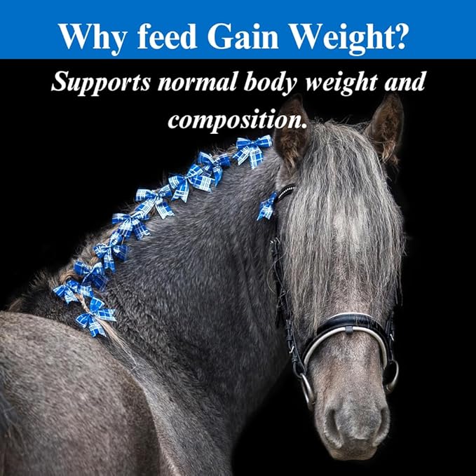 SU-PER Gain Weight for Horses - Equine Supplement Weight Gainer for Horses - Promotes Lean Muscle Mass, Digestion &amp; Appetite - 25 Pound, 4 Month Supply