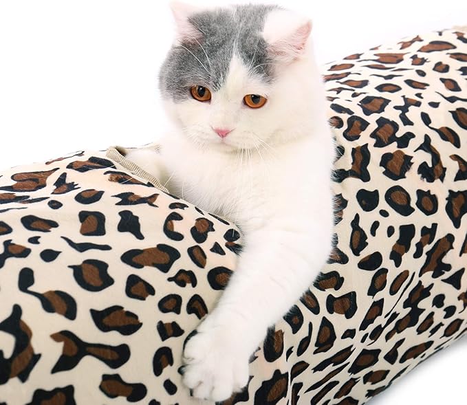 PAWZ Road XL Collapsible Cat Tunnel for Fat Cats &amp; Rabbits - 51"x12" Extra Wide Pet Play Tunnel with 12-Inch Diameter for Large Cats, Small Dogs