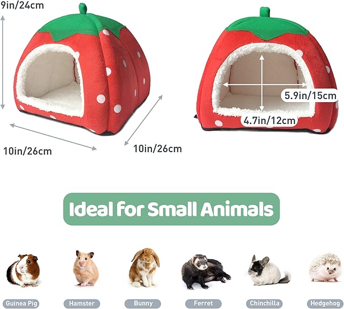 Guinea Pig Hideout 2 Pack Guinea Pig Bed House Cage Accessories Cozy Hide-Out for Hedgehog Ferret Chinchilla&amp;Other Small Animals