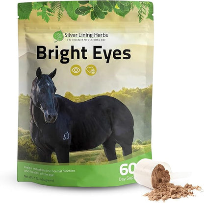 Silver Lining Herbs Bright Eyes Vitamins - Horses Eye Supplements to Support Capillary Health, Great Vision, &amp; Overall Eye Health - Plant-Based Herbal Horse Supplements - 1 lb 60-Day Supply