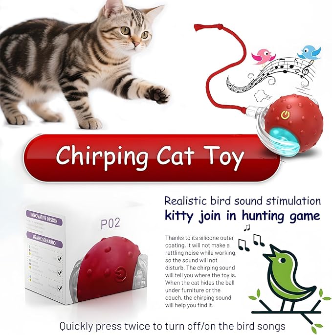 3-Pack Interactive Cat Toys Ball - 2025 New Gen with Smart Obstacle Avoidance &amp; Auto Wake-Up,Includes 4 Speedy Tail 2.0 Ropes,Cat Spiral Spring 12Pcs, Ideal Kitten Toys for Bored Indoor Cats