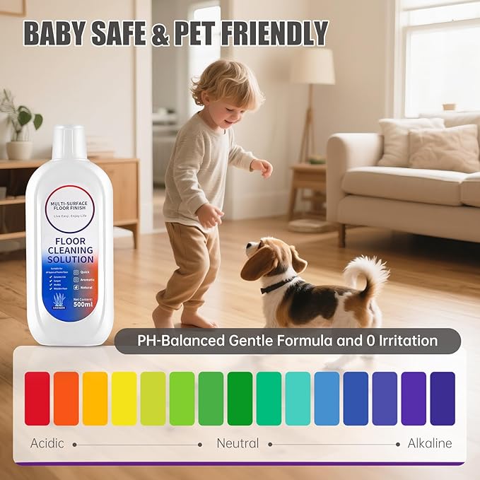 Floor Cleaning Solution Compatible with Tineco iFLOOR Series, All Robot Vacuums &amp; Wireless Wet-Dry Mops, 4 Bottle Floor Cleaner Refill, Lavender Scent