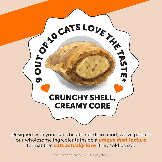 Cat Hip &amp; Joint Health Crunchy &amp; Creamy Chews - Cat Joint Support Supplement with Glucosamine, Health Supplies &amp; Hip Support for Indoor &amp; Outdoor Cats (Chicken 30-Day Supply)