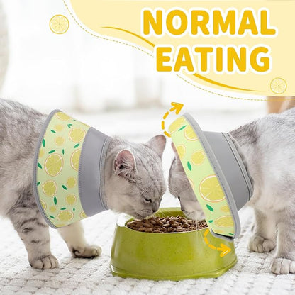 Cat Cone Collar Soft, Comfortable Cat Recovery Collar Pet Cone for Small Large Cats, Lightweight Elizabethan Collar for Cats Kittens After Surgery Prevent from Licking Wounds, Yellow, M