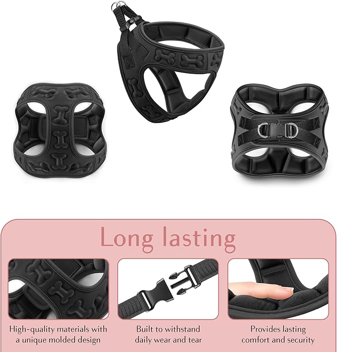 Comfort fit Step-in Dog &amp; Puppy Harness - Comfortable All Weather Dog Vest Harness: Adjustable, Soft Padded, Easy to Put-on for Small, Medium-Sized Dogs.