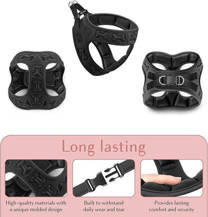 Comfort fit Step-in Dog &amp; Puppy Harness - Comfortable All Weather Dog Vest Harness: Adjustable, Soft Padded, Easy to Put-on for Small, Medium-Sized Dogs.