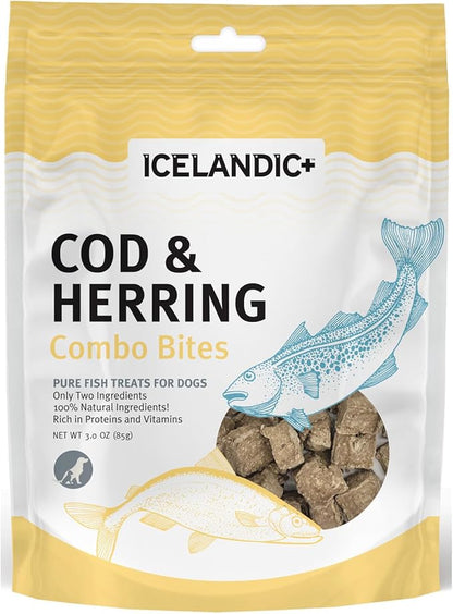Icelandic+ Cod &amp; Herring Combo Bites Dog Treat 3.0-oz Bag