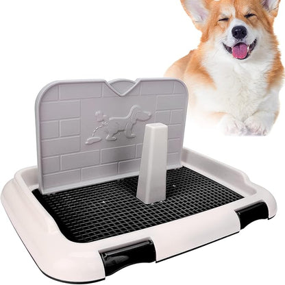 Indoor Dog Potty Tray - Miniature Poodle Pad Holder, Anti-Slide Plastic Potty for Small &amp; Medium Dogs (Black)