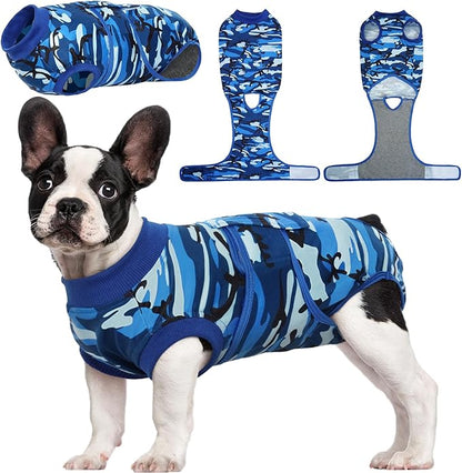 Kuoser Recovery Suit for Dogs Cats After Surgery, Professional Pet Recovery Shirt Dog Abdominal Wounds Bandages, Substitute E-Collar &amp; Cone,Prevent Licking Dog Onesies Pet Surgery Recovery Suit