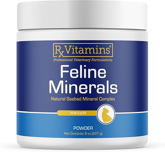Rx Vitamins Feline Minerals - Taurine for Cat Heart Health - Calcium for Joint Supplement - Immune Support for Cats with Magnesium &amp; Potassium - Skin and Coat Supplement - 8oz