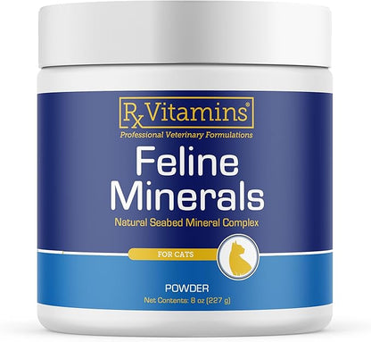 Rx Vitamins Feline Minerals - Taurine for Cat Heart Health - Calcium for Joint Supplement - Immune Support for Cats with Magnesium &amp; Potassium - Skin and Coat Supplement - 8oz