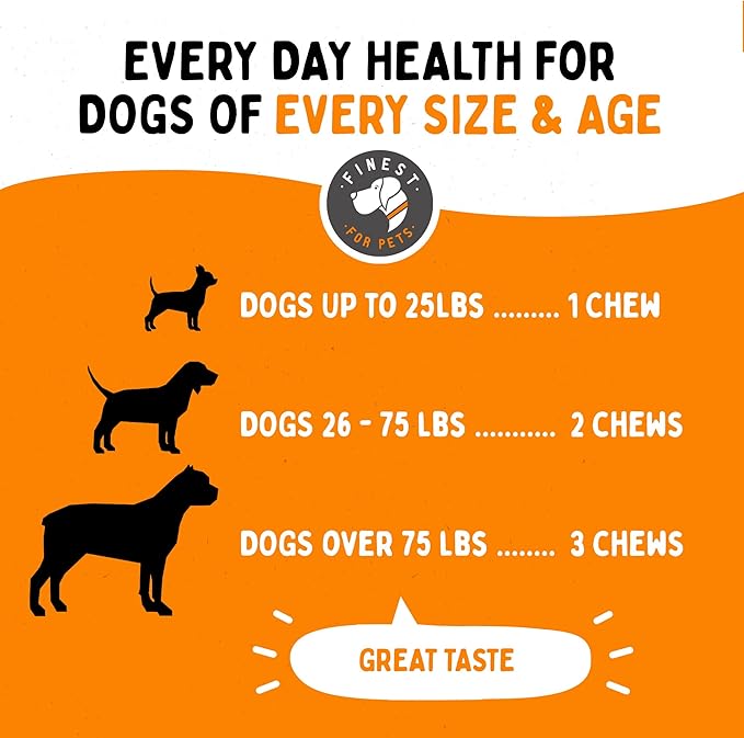 Multivitamin Dog Supplement – 10 in 1 with Omega Fish Oil &amp; Glucosamine for Improved Joint &amp; Skin Support, Gut, Digestion &amp; Immune Everyday Health (120 Chewable Treats)