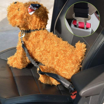 SlowTon Dog Seat Belt Harness for Car, Dog Car Harness Adjustable Mesh Breathable &amp; Dog Seatbelt Safety Tether with Elastic Bungee for Small Medium Large Pets(Blue, Single Clip, XS)
