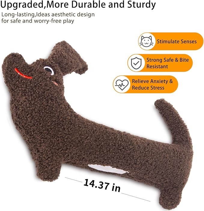 Cat Toy, Refillable Catnip Kicker Toy for Small, Medium, and Large Breeds, Cute with Soft Crinkle Pillow Toy, Fun for Indoor Kitten Kitty Chew and Play - 15 Inches