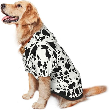 Halloween Dalmatian Dog Costume, Cute Animal Dalmatians Print Winter Clothes Sweaters for Halloween Cosplay Autumn Pets&