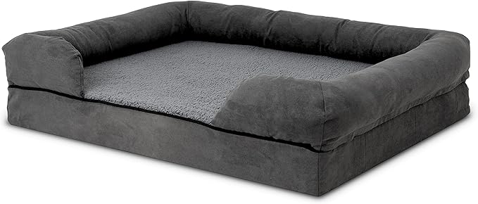 The Dog’s Bed, Large Grey Plush (no Logo), Memory Foam, Pain Relief: Arthritis, Hip &amp; Elbow Dysplasia, Post Surgery, Lameness, Supportive, Calming, Waterproof Washable Cover, Veterinary Approved