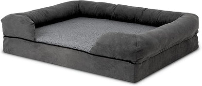 The Dog’s Bed, Large Grey Plush (no Logo), Memory Foam, Pain Relief: Arthritis, Hip &amp; Elbow Dysplasia, Post Surgery, Lameness, Supportive, Calming, Waterproof Washable Cover, Veterinary Approved