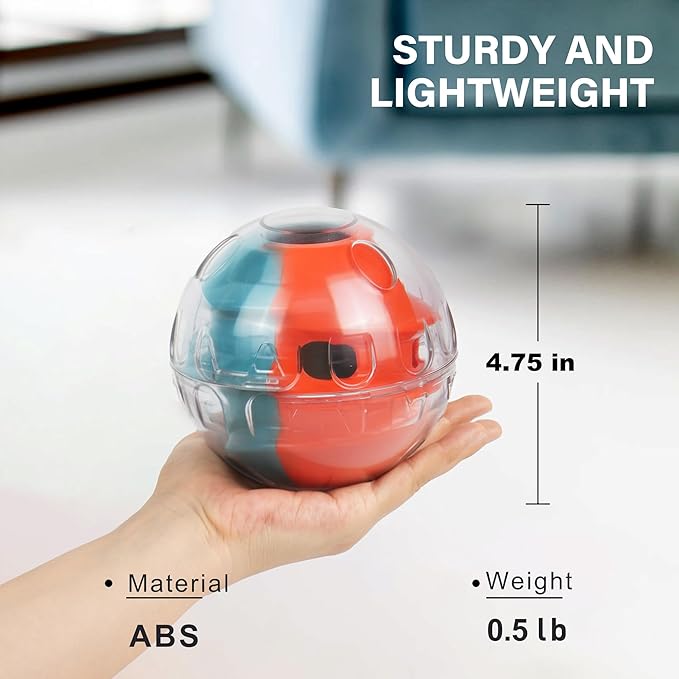 PrimePets Dog Treat Ball, Adjustable Food Dispensing Interactive Toys, Slow Feeder Treat Ball, 4.8&