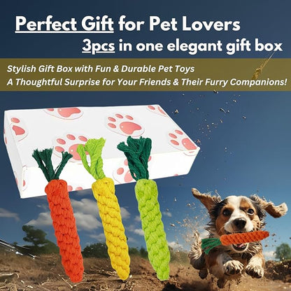 3PCS Mixed Color Woven Pet Rope Toys (Yellow, Green, Orange), Chew Toys for Dogs &amp; Cats, Safe &amp; Durable Braided Rope Toys for Pets