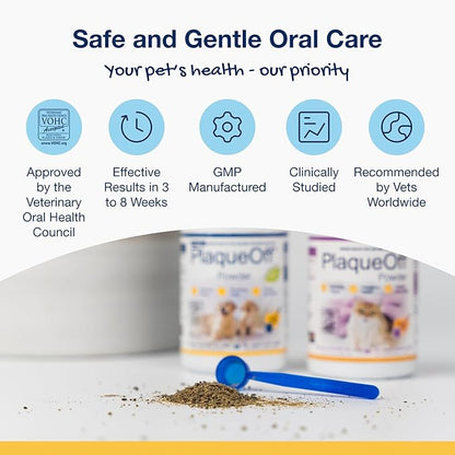 ProDen PlaqueOff Powder for Pets - Cat &amp; Dog Breath Freshener - Plaque &amp; Tartar Remover for Pet Oral Care - 60g