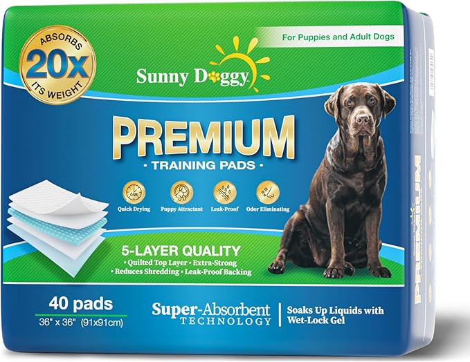 Pee Pads for Dogs Extra Large 36”x 36”, 40 Count Puppy Pads Pet Training Pads Disposable Upgraded Odor Control, Potty Pads Absorbent and Leak-Proof Dog Housebreaking &amp; Puppy Supplies
