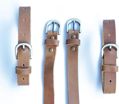 Jeereal Genuine Leather Stirrup Straps (4 Pack) with Metal Buckle Adjustable Length