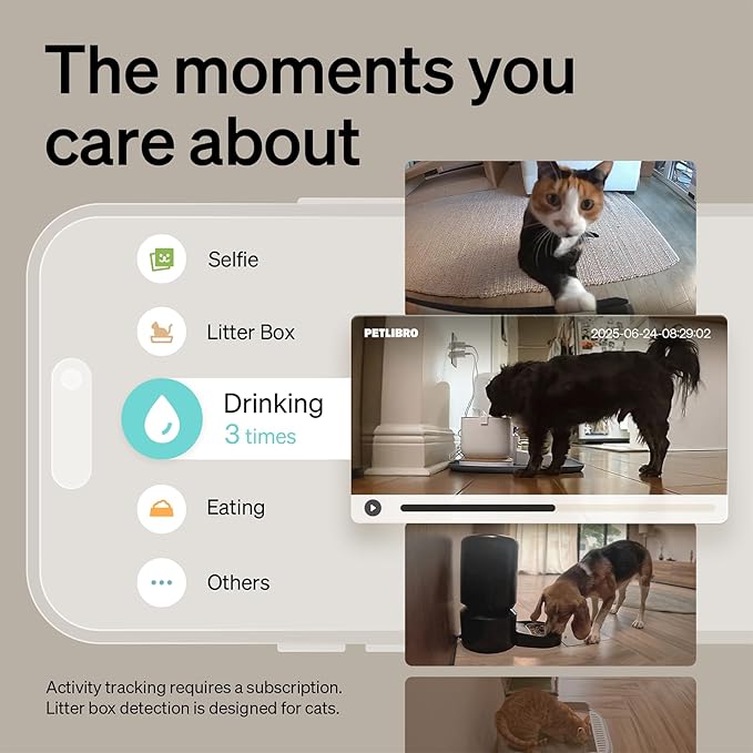 PETLIBRO 2-Packs AI Pet Camera Indoor with Phone app, Multi-Pet Recognition &amp; AI Summary, 360° Auto Tracking Night Vision Cat cam Dog cam, [One Dog Camera Requires One Subscription]
