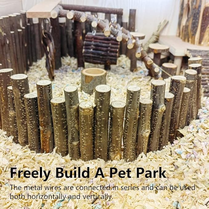 Flexible Wooden Bridge, Hamster Fence &amp; Platforms - 23.6In Accessories
