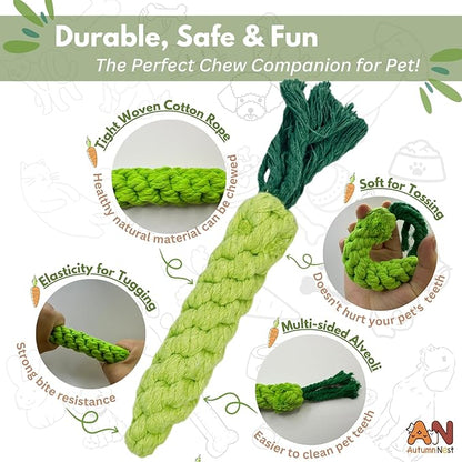 3PCS Green Woven Pet Chew Set, Dog Chew Accessories, Cat Interactive Chews, Safe &amp; Durable Braided Chews for Dogs, Cats &amp; More Pets