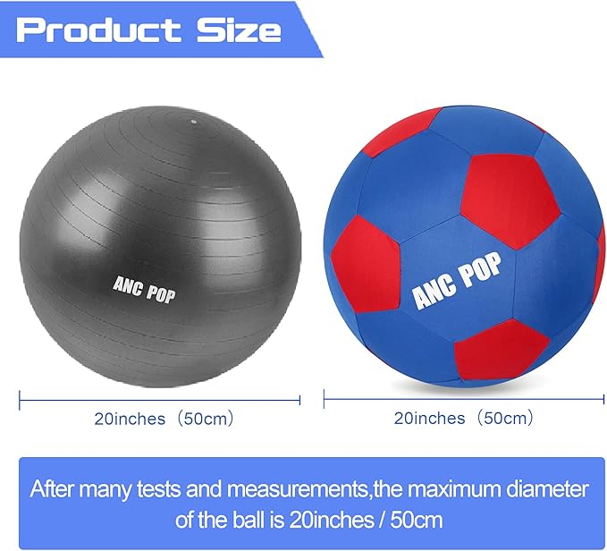 Herding Ball for Dogs &amp; Horses - 20" Ball with Hand Pump - Blue &amp; Red