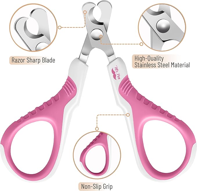 Mr. Pen Cat Nail Trimmer - Pink, Cat &amp; Dog Nail Clippers, Kitten &amp; Small Dog Claw Trimmer